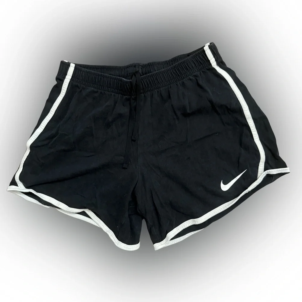 Nike Girls Soft Black Running Shorts with White Trim Size‎ X Large